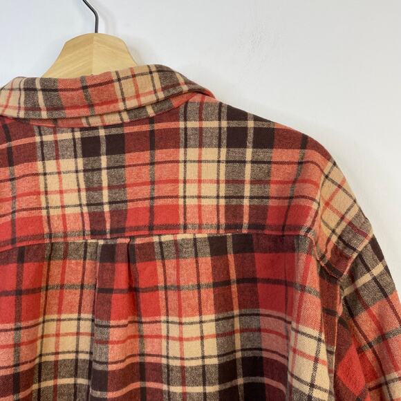 LL Bean Vintage Cotton Plaid Button Up Chamois Cloth Shirt Outdoor Comfy Mens XL - Picture 6 of 8